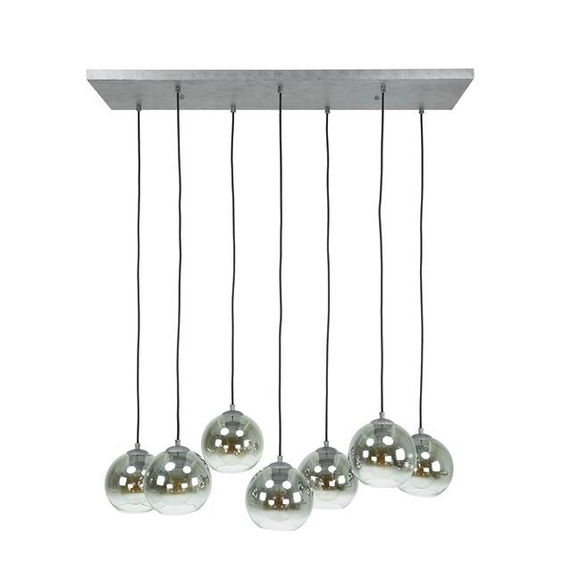 Dimehouse Industriële Hanglamp Juliette 7-lichts Smokey Glass