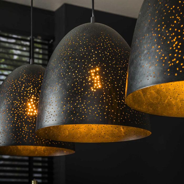 Dimehouse Industriële Hanglamp Kylian 3-lichts Metaal Zwart