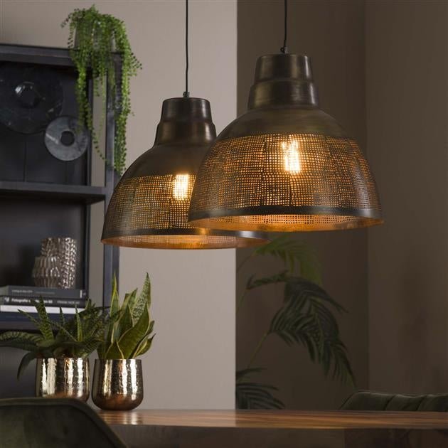 dimehouse Industriële Hanglamp Luisa 2-lichts Metaal Brons