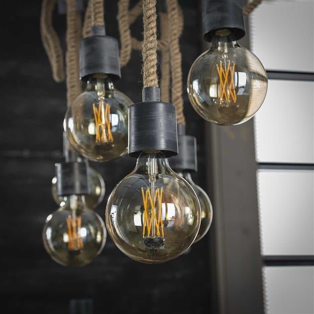 Dimehouse Industriële Hanglamp Moritz 7-lichts Touw Metaal