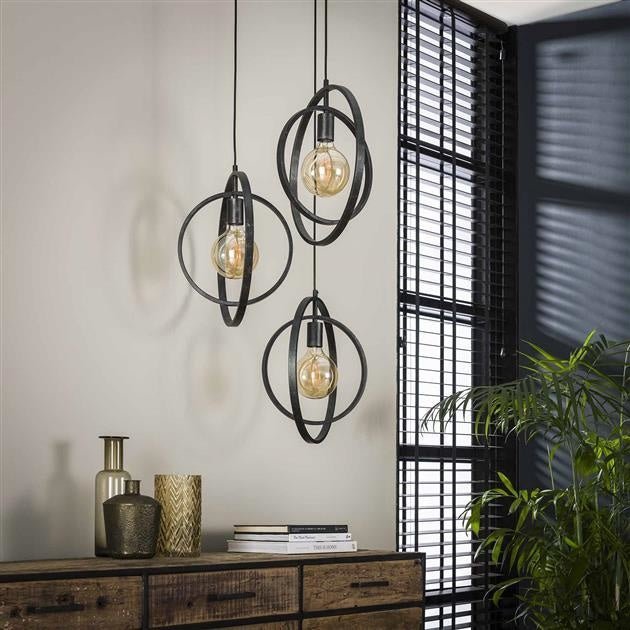 dimehouse Industriële hanglamp Otan metaal 3-lichts