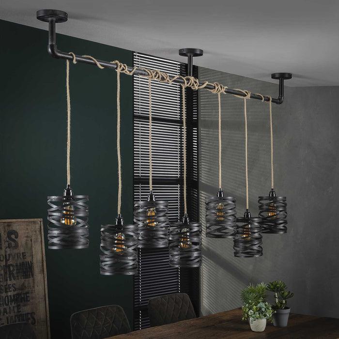 Dimehouse Industriële Hanglamp Twist Metaal 7-Lichts