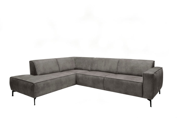 Dimehouse Industriële Hoekbank Brisbane Antraciet Links Leer