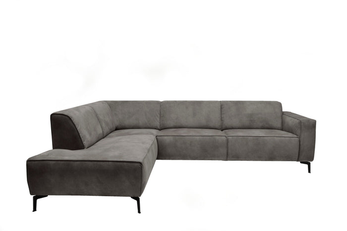 Dimehouse Industriële Hoekbank Brisbane Antraciet Links Leer