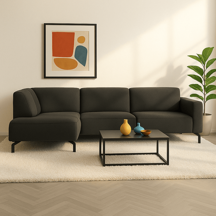 Dimehouse Industriële Hoekbank Stof Antraciet Verona Links
