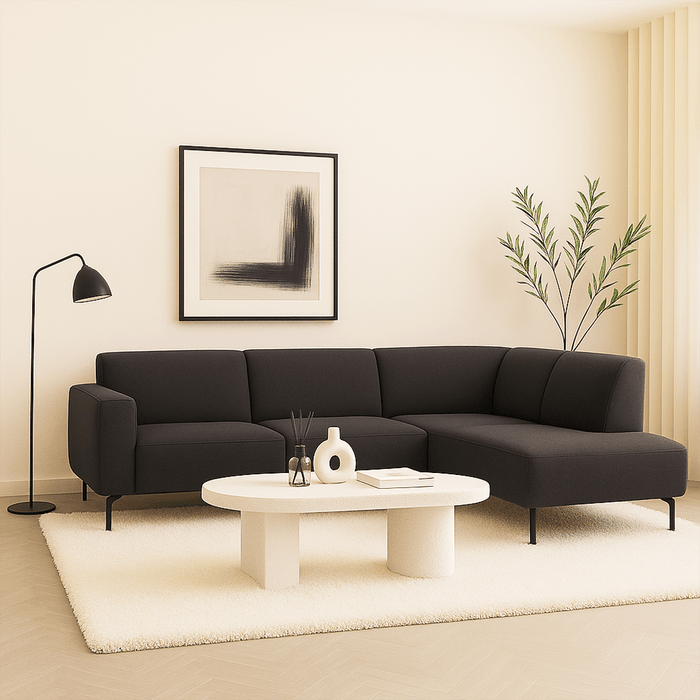 dimehouse Industriële hoekbank stof antraciet Verona rechts