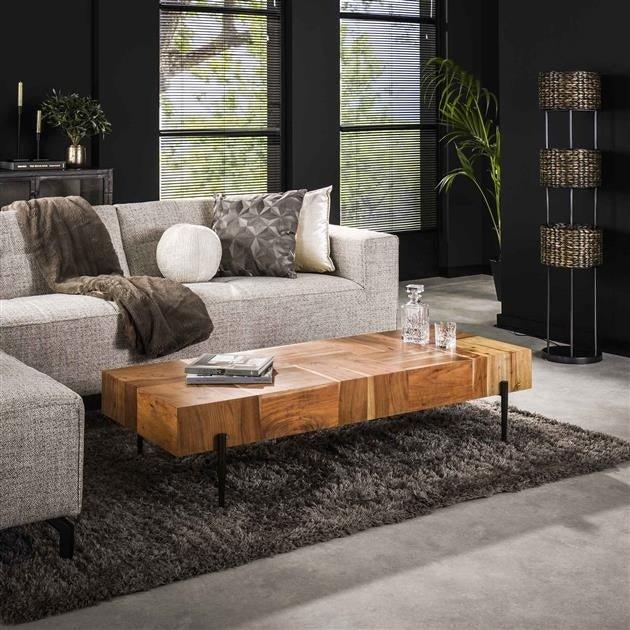 dimehouse Industriële Salontafel Daantje Rechthoekig Acaciahout 150x60 cm