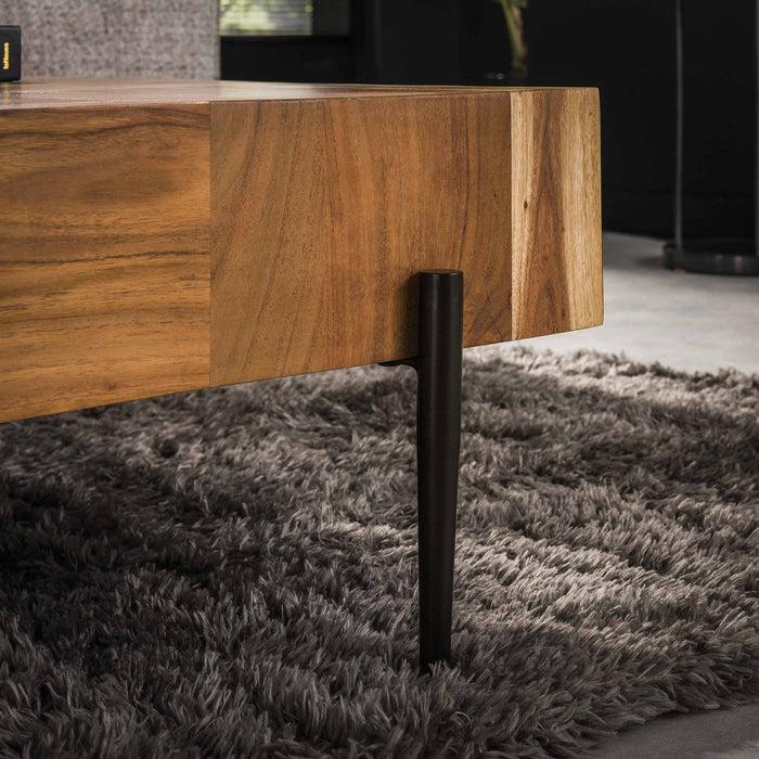 Dimehouse Industriële Salontafel Daantje Vierkant Acaciahout 90x90 Cm