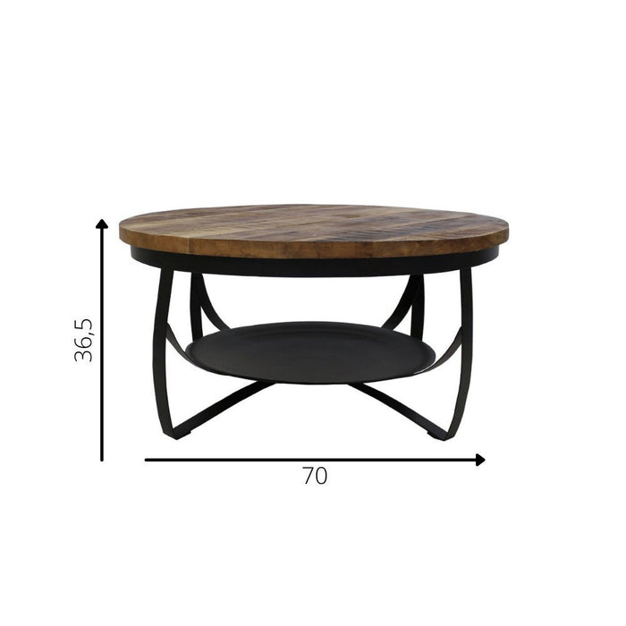 Dimehouse Industriële Salontafel Oxis Mangohout Rond Ø70