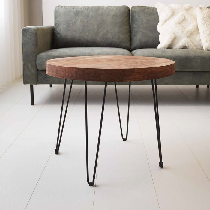 Dimehouse Industriële Salontafel Rond Mio Acaciahout Ø50 Cm