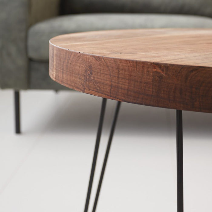 Dimehouse Industriële Salontafel Rond Mio Acaciahout Ø50 Cm