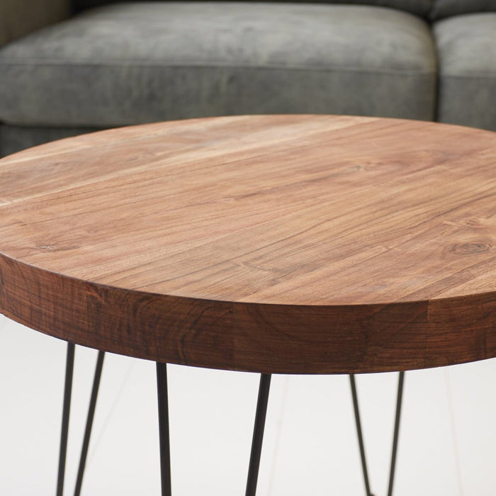 Dimehouse Industriële Salontafel Rond Mio Acaciahout Ø50 Cm