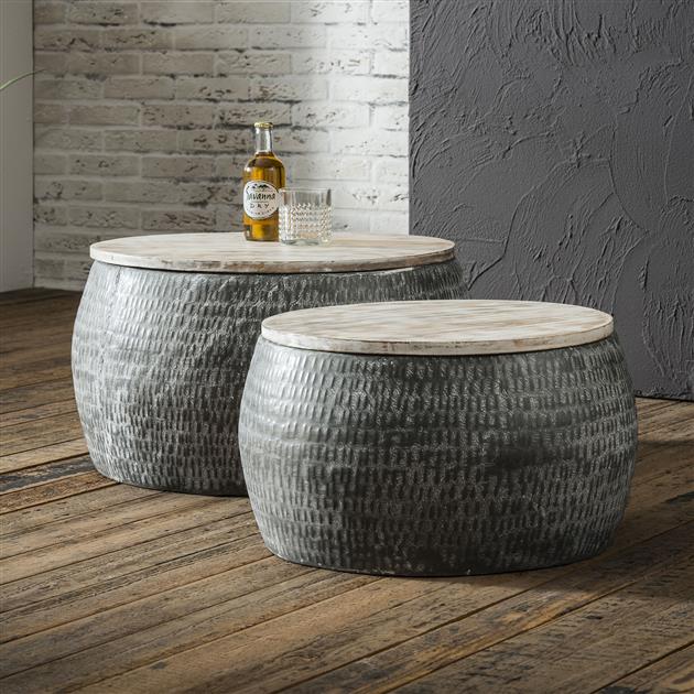 dimehouse Industriële Salontafel Set Roxy Mangohout Staal