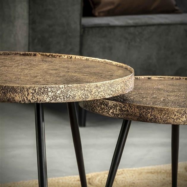 Dimehouse Industriële Salontafel Set Van 2 Aron Antiek Brons