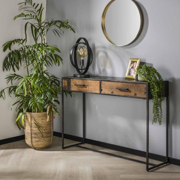 dimehouse Industriële sidetable Charlie hout metaal 2 lades