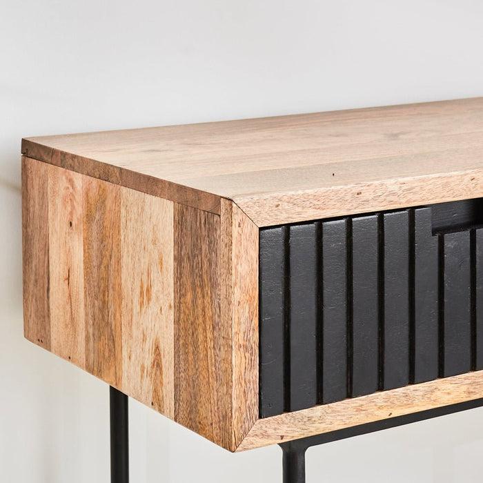 Dimehouse Industriële Sidetable Felix 3 Lades Zwart Mangohout 135x40 Cm