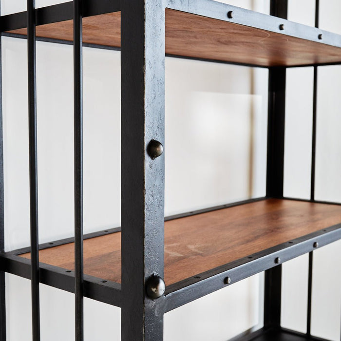 Dimehouse Industriële Wandkast Chase – Mangohout & Metaal 180x100 Cm