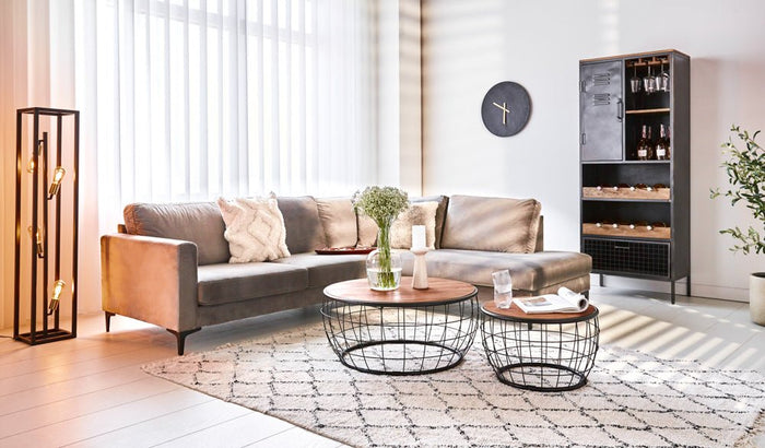 Dimehouse Industriële Wijnkast Nero Zwart Metaal - Mangohout