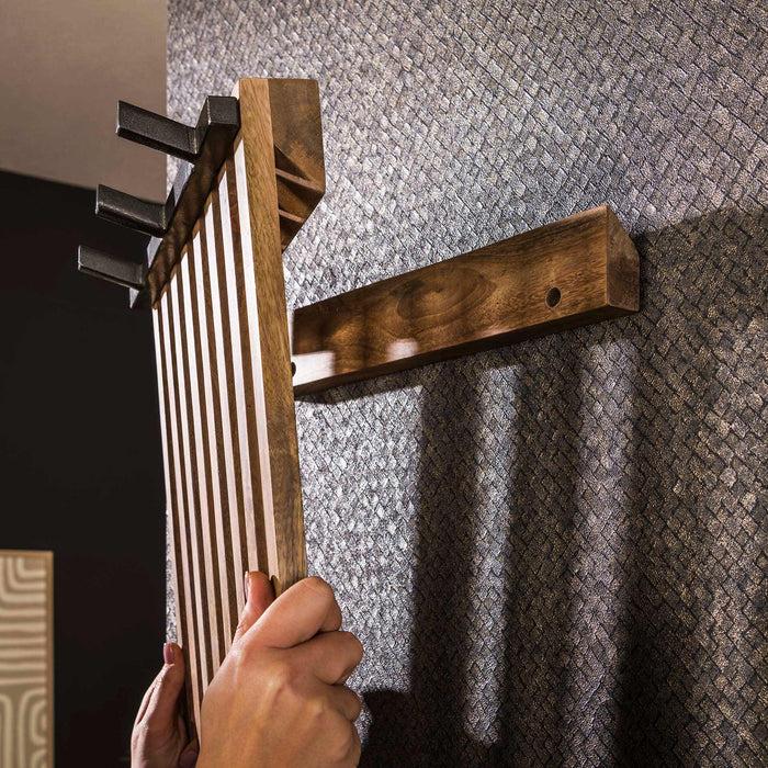 Dimehouse Kapstok 6 Haken Mangohout Zandkleurig Vera