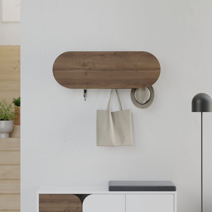 dimehouse Kapstok Ovaal 6-Haaks - Hitit - 84x29 cm - Met Vak