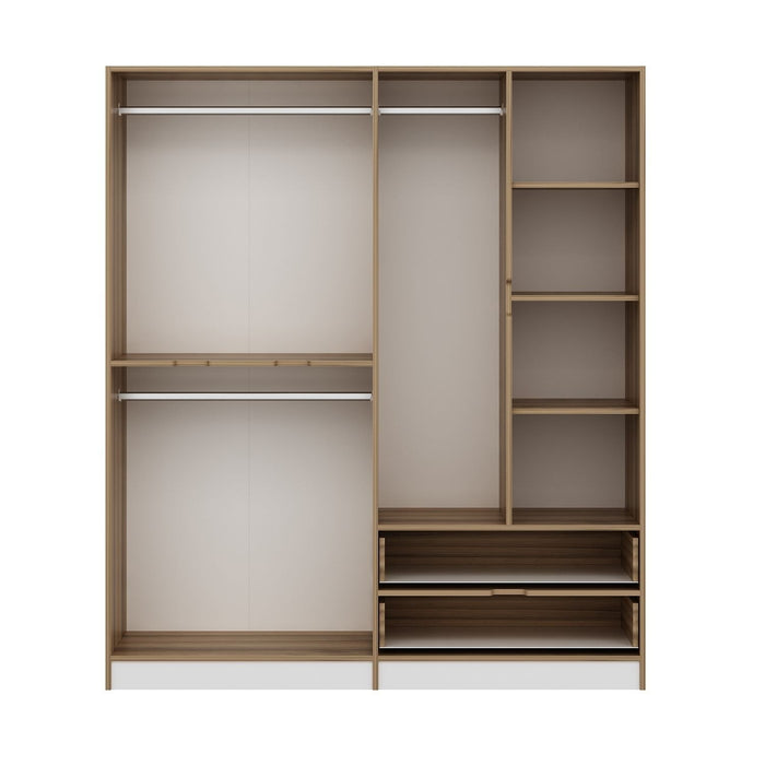 Dimehouse Kledingkast Elina Wit Goud Melamine 185x208x52 Cm