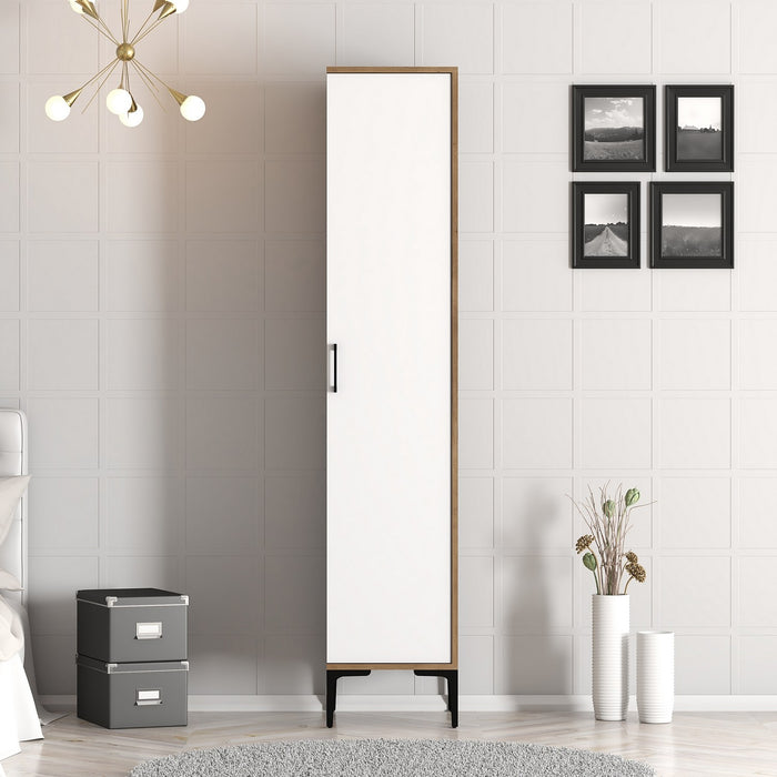 Dimehouse Kledingkast Kumual S Walnoot Wit Melamine 40x47 5x201 4 Cm