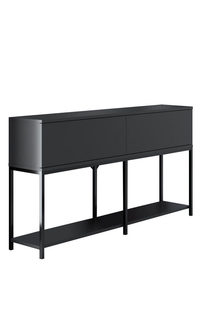 Dimehouse Modern Dressoir Antraciet Lord 150x30x80 - Zwart Frame - Twee Vakken