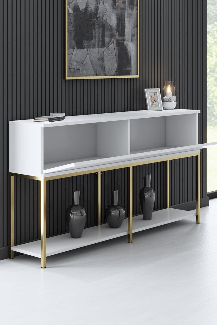 Dimehouse Modern Dressoir Wit Lord 150x30x80 - Gouden Frame - Twee Vakken