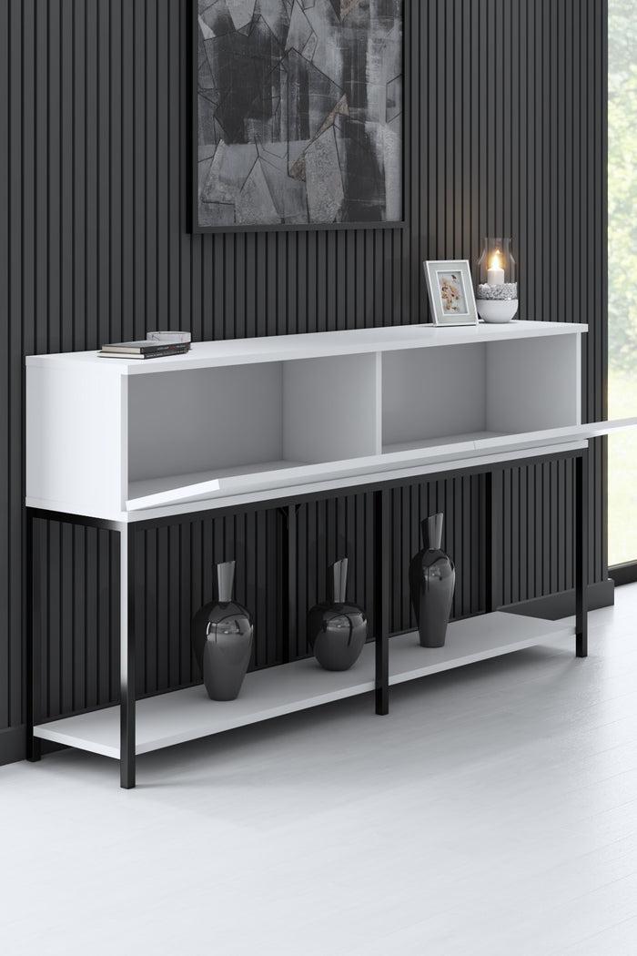 Dimehouse Modern Dressoir Wit Lord 150x30x80 - Zwart Frame - Twee Vakken