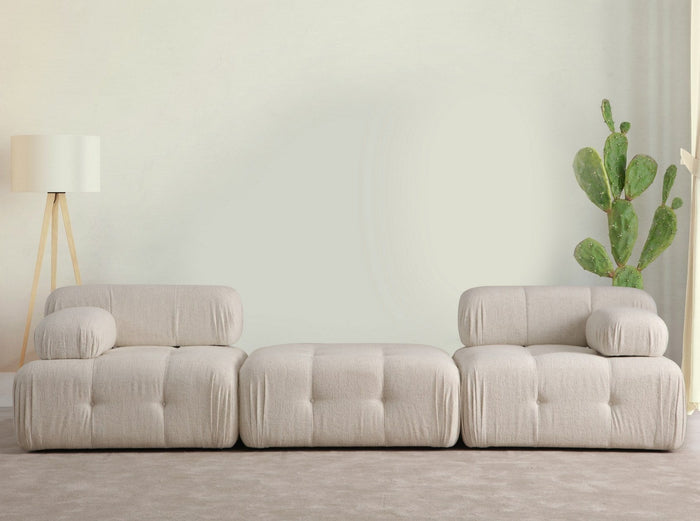 dimehouse Modulaire bank 2-zits met hocker Doblo crème