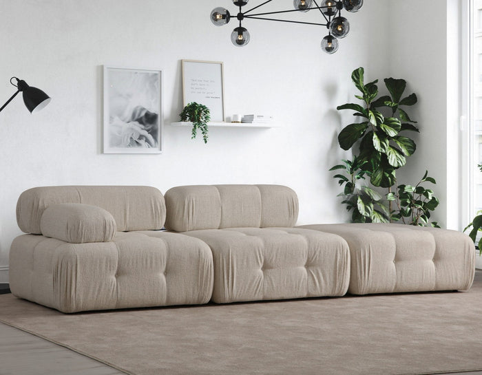 dimehouse Modulaire bank 2-zits met hocker Doblo licht beige