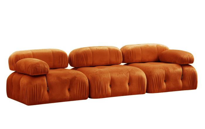 Dimehouse Modulaire Bank 3-zits Bubble Velvet Oranje