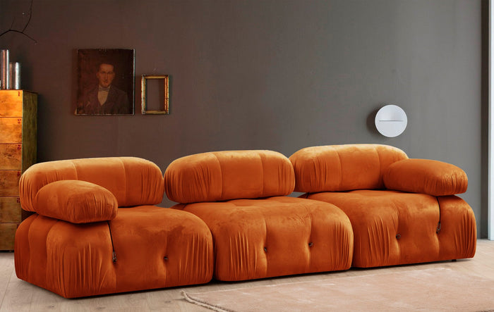 dimehouse Modulaire bank 3-zits Bubble velvet oranje