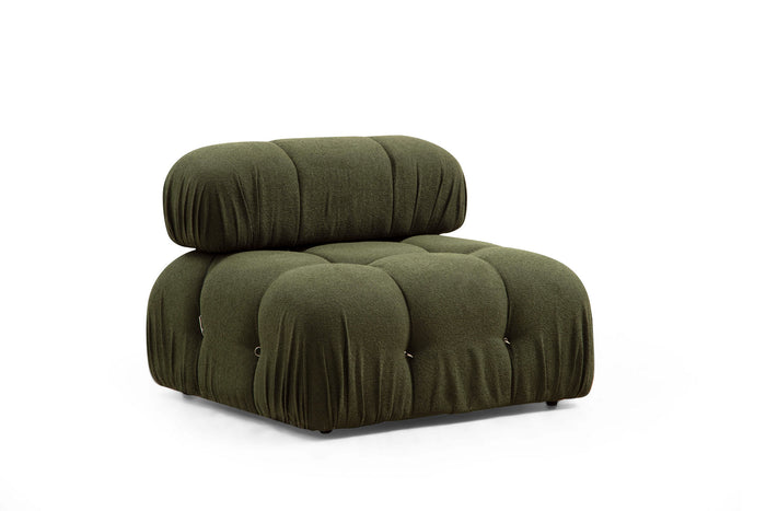 Dimehouse Modulaire Bank 3-zits Met Hocker Bubble Velvet Groen