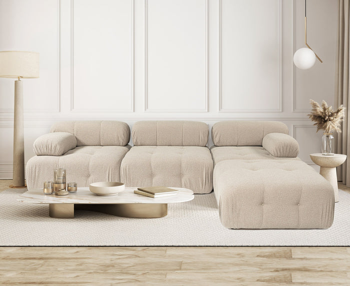 Dimehouse Modulaire Bank 3-zits Met Hocker Doblo Beige