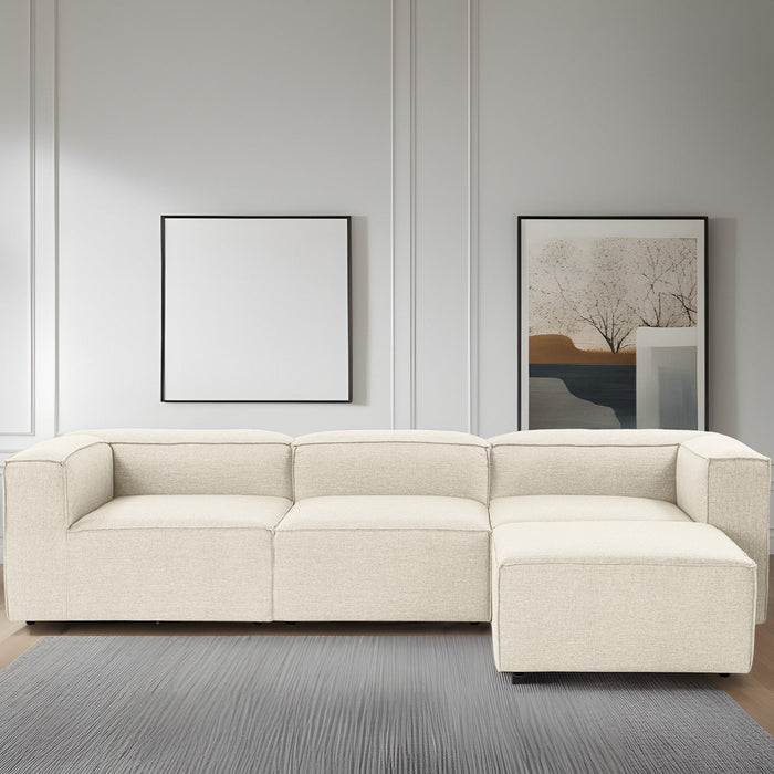 dimehouse Modulaire bank 3-zits met hocker Fora ecru