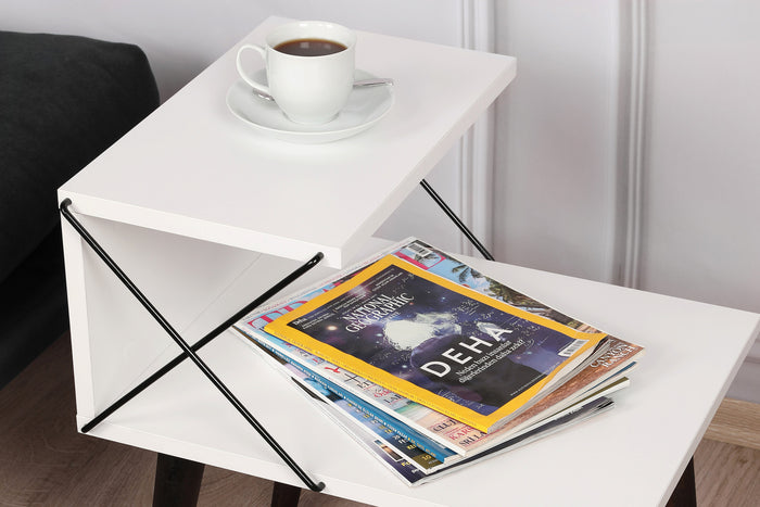 Dimehouse Nachtkastje Cross Wit Melamine 50x55x40 Cm