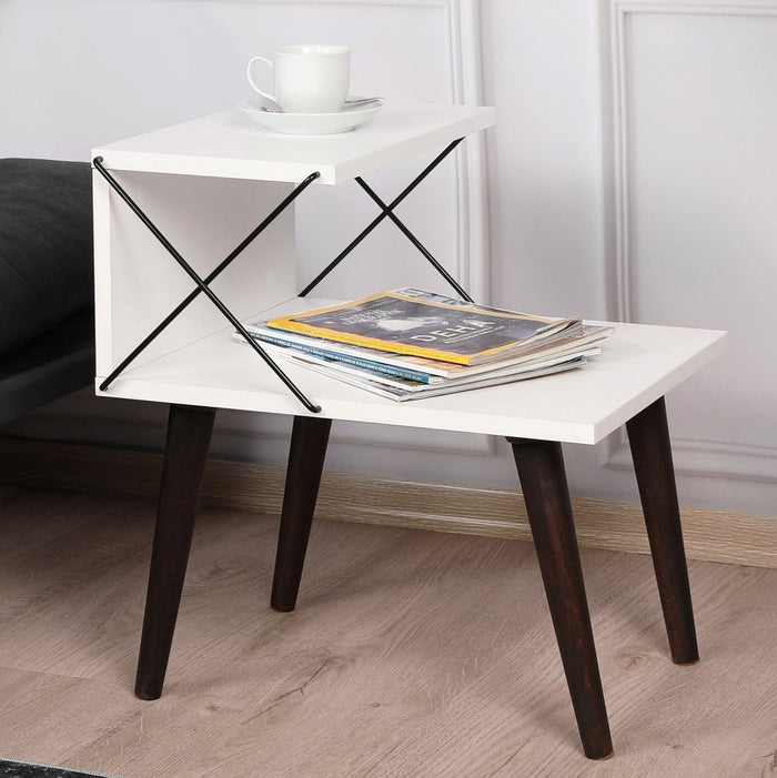 dimehouse Nachtkastje Cross Wit Melamine 50x55x40 cm