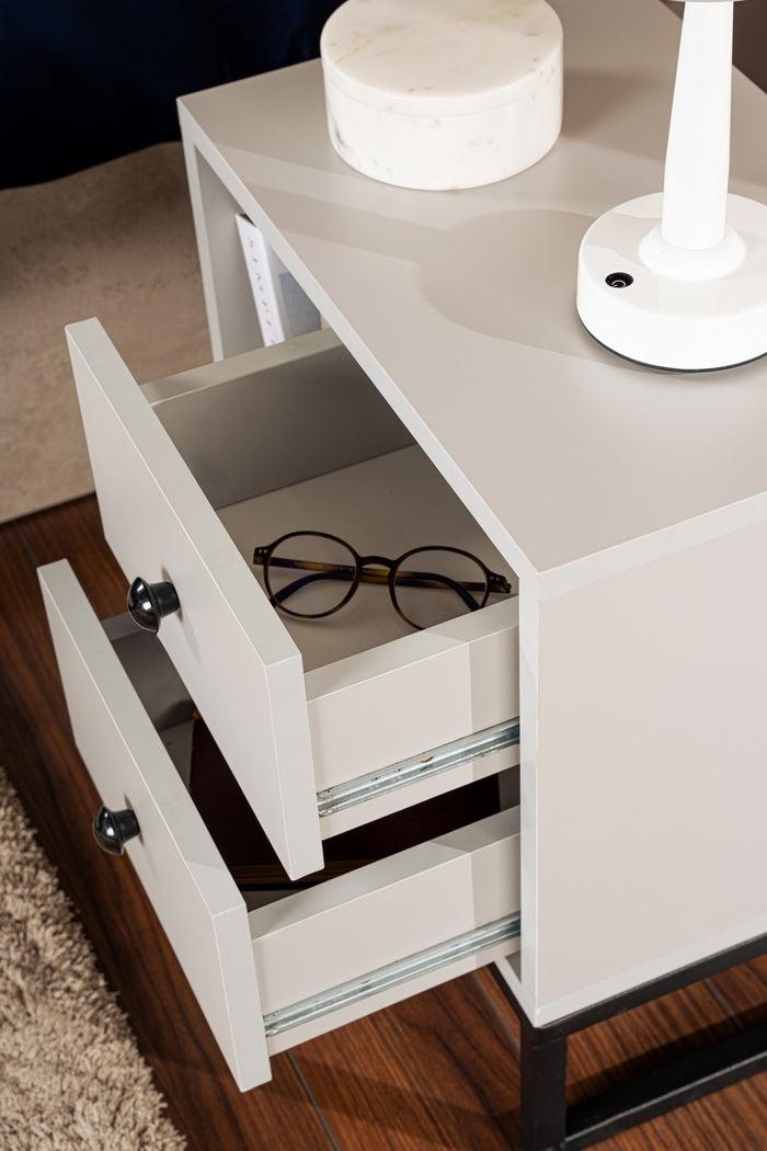 Dimehouse Nachtkastje Grijs Melamine Pulsar - Zwart Frame