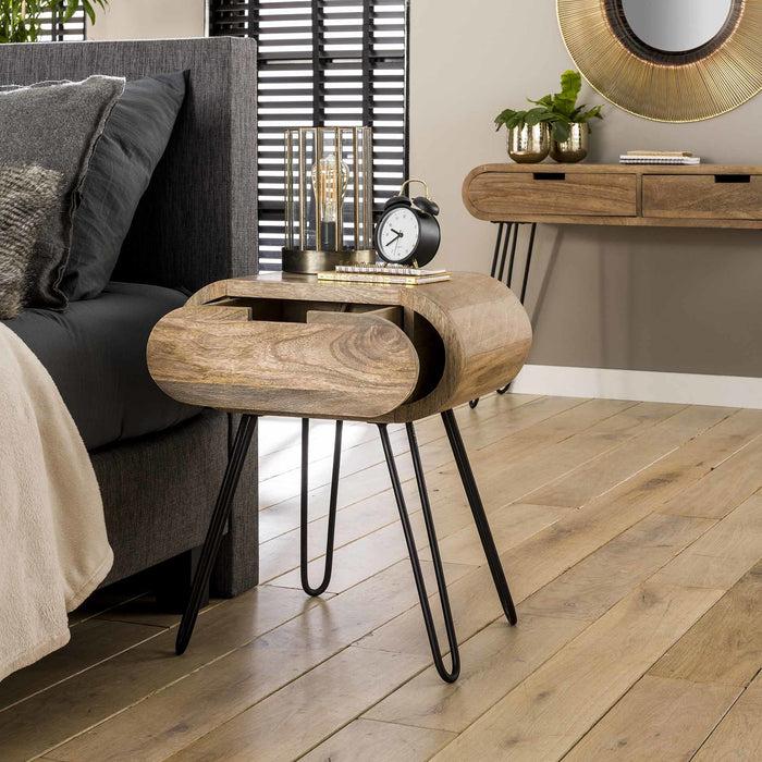 Dimehouse Nachtkastje Industrieel Jasmine Mangohout 1 Lade