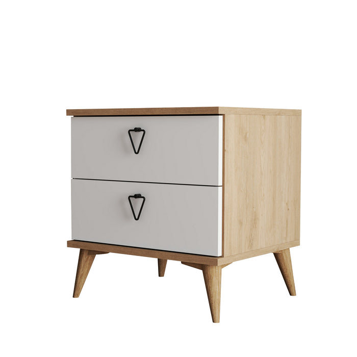 Dimehouse Nachtkastje Versa Eik Wit Melamine 52x55 1x45 Cm