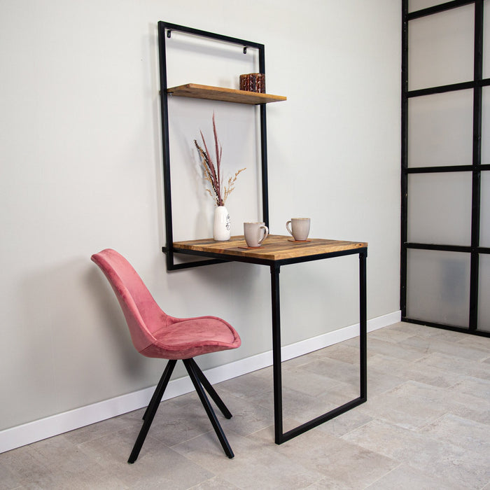 dimehouse Opklapbare Wand Eettafel Berguna Mangohout 75x65 cm