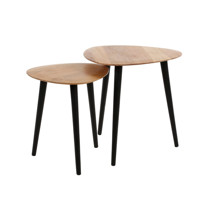 Dimehouse Organische Bijzettafel Set Van 2 Elvie Driehoek Acaciahout