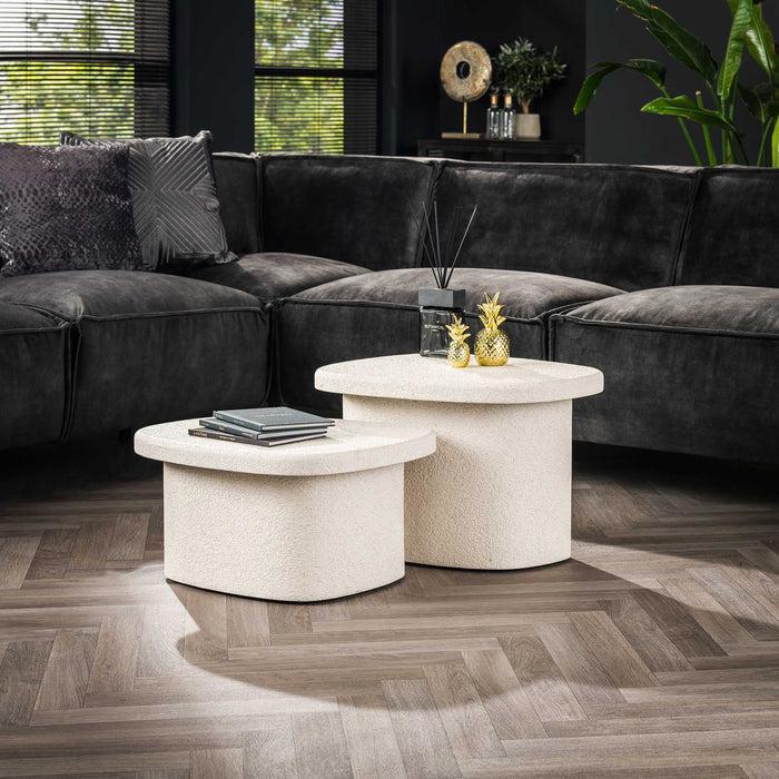 Dimehouse Organische Marmer Composiet Salontafel Set Van 2 Zaya