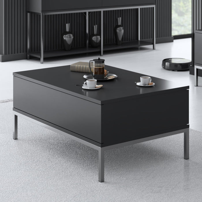 dimehouse Rechthoekige Salontafel Antraciet Lord 90x60 - Zilver Frame