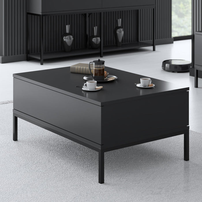 dimehouse Rechthoekige Salontafel Antraciet Lord 90x60 - Zwart Frame