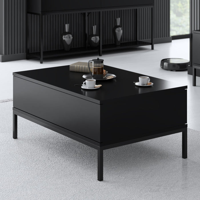 dimehouse Rechthoekige Salontafel Zwart Lord 90x60 - Zwart Frame
