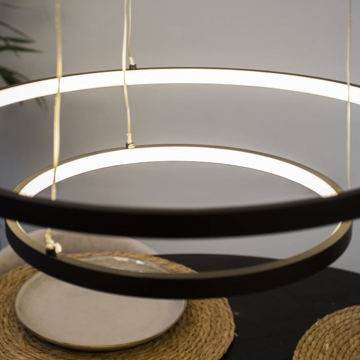 Dimehouse Ringlamp Hanglamp Elaine Metaal Zwart Cirkel 2 Ringen