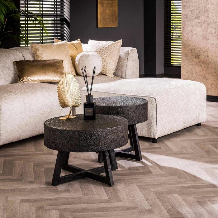 Dimehouse Ronde Salontafel Caro Acaciahout Ø50 Cm Zwart