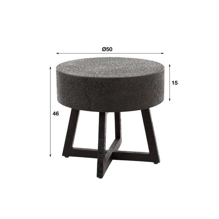 Dimehouse Ronde Salontafel Caro Acaciahout Ø50 Cm Zwart